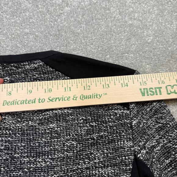 Eileen Fisher Collarless Tweed Crop Jacket Full Zip Italian Ponte Black White XS - Picture 14 of 14